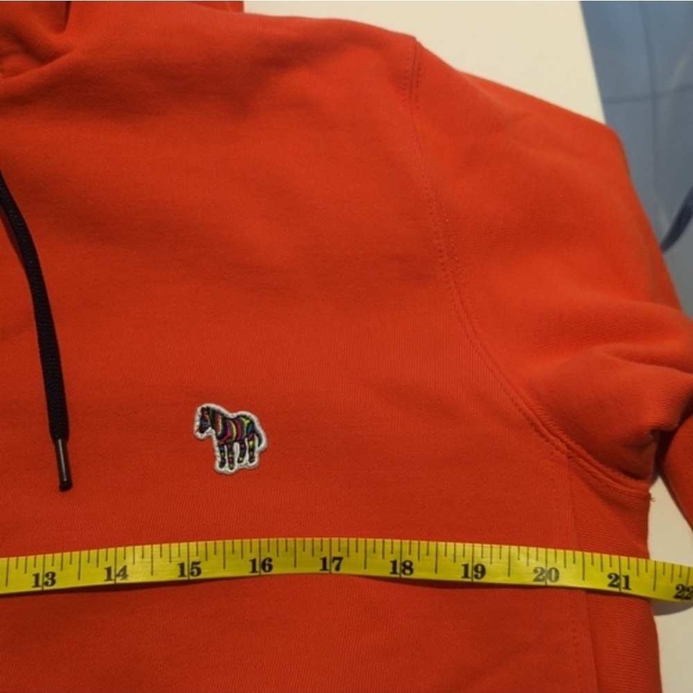Men's Paul Smith Orange Classic Zip Up Hooded Sweatshirt - Size M Like New - Picture 2 of 8